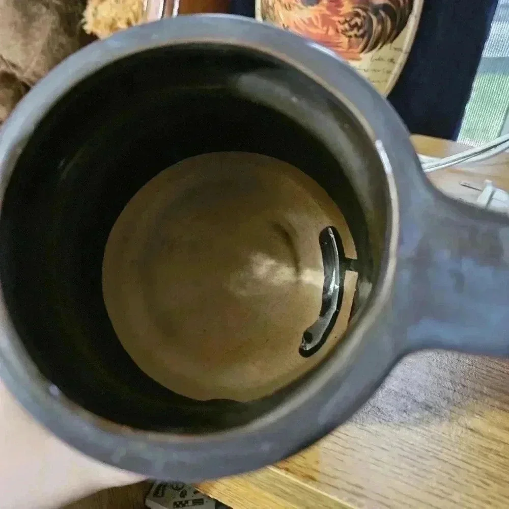 Gradient blue pottery tealight holder!